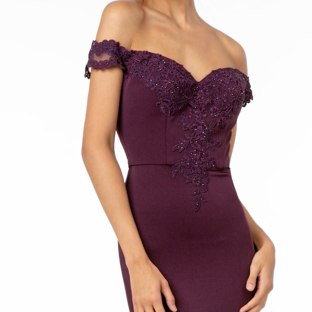 Embroidered Off Shoulder Prom Evening Dress GL2958 - Picture 6 of 8
